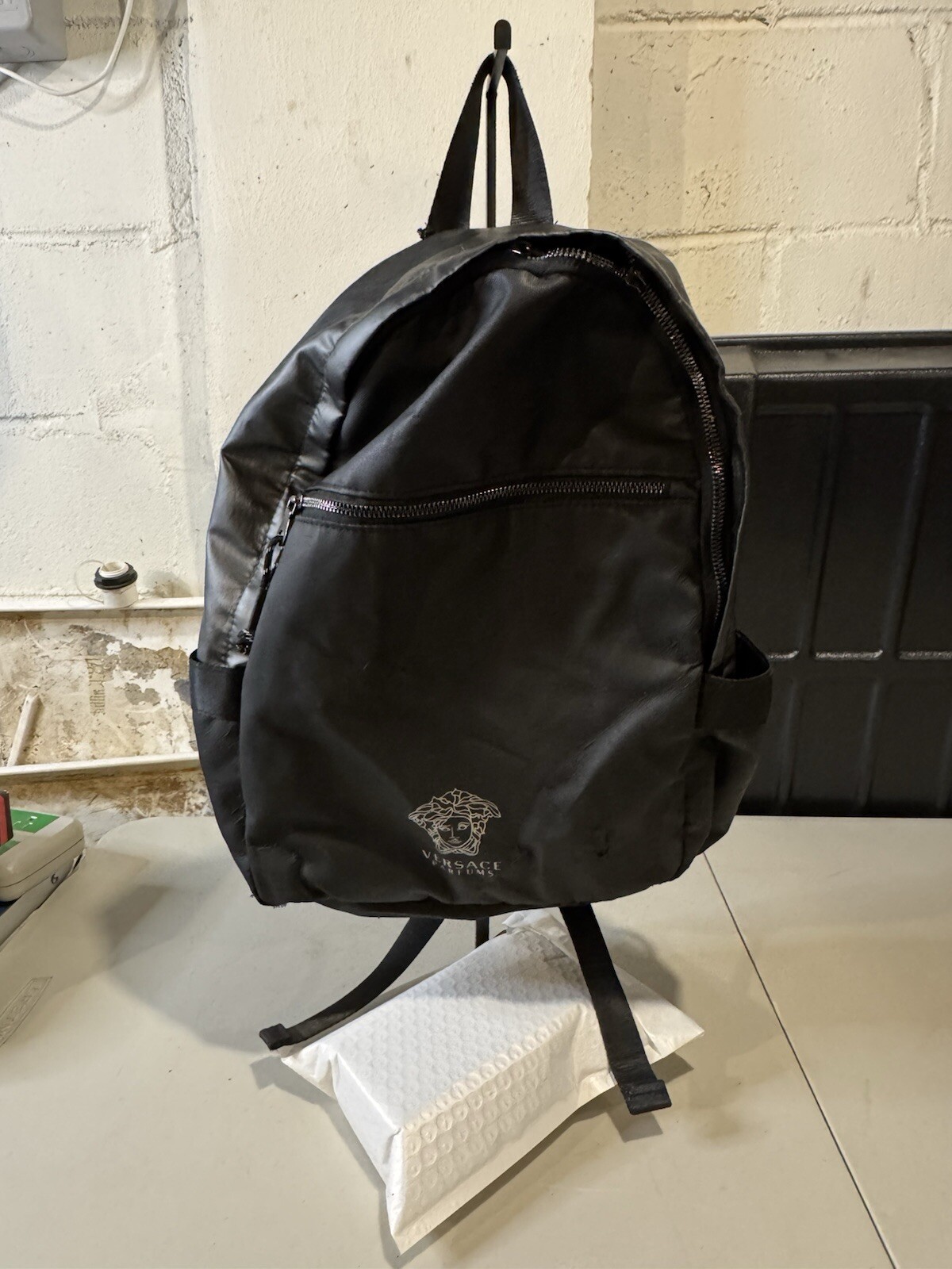 VERSACE Backpack with Logo Black Gold Limited Edi… - image 1