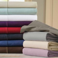 Luxurious Bedding Collection 1200 TC 100 Cotton Solid Colors US Full