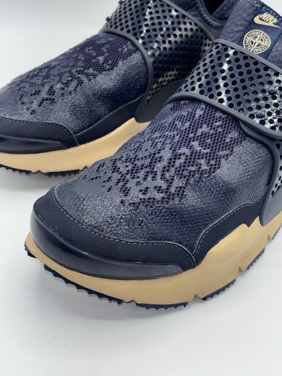 Nike Sock Dart Mid Shoes Mens Size 11 Navy Tan Stone Island Collab 910090-400 Nike Sock Dart Mid Shoes Mens Size 11 Navy Tan Stone Island  main image 2