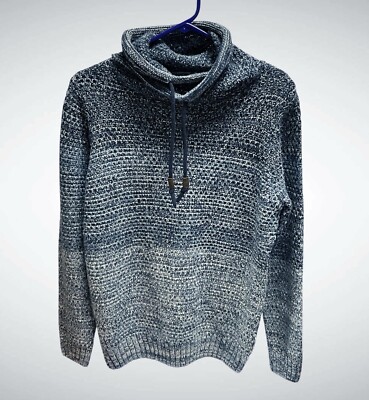 Piazza Italia Man Ombre Pullover Cowlneck Sweater Long Sleeves, Size S
