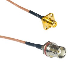 RG316 SMA FEMALE FLANGE to BNC FEMALE SM BULKHEAD RF Cable Rapid-SHIP LOT