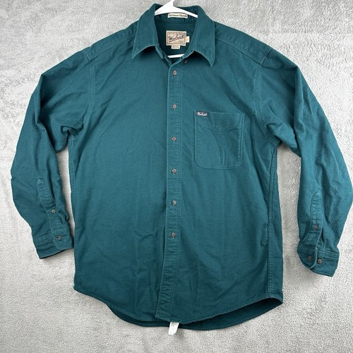 Woolrich Sportsman Chamois Mens Large Long Sleeve Made in USA 100% Cotton