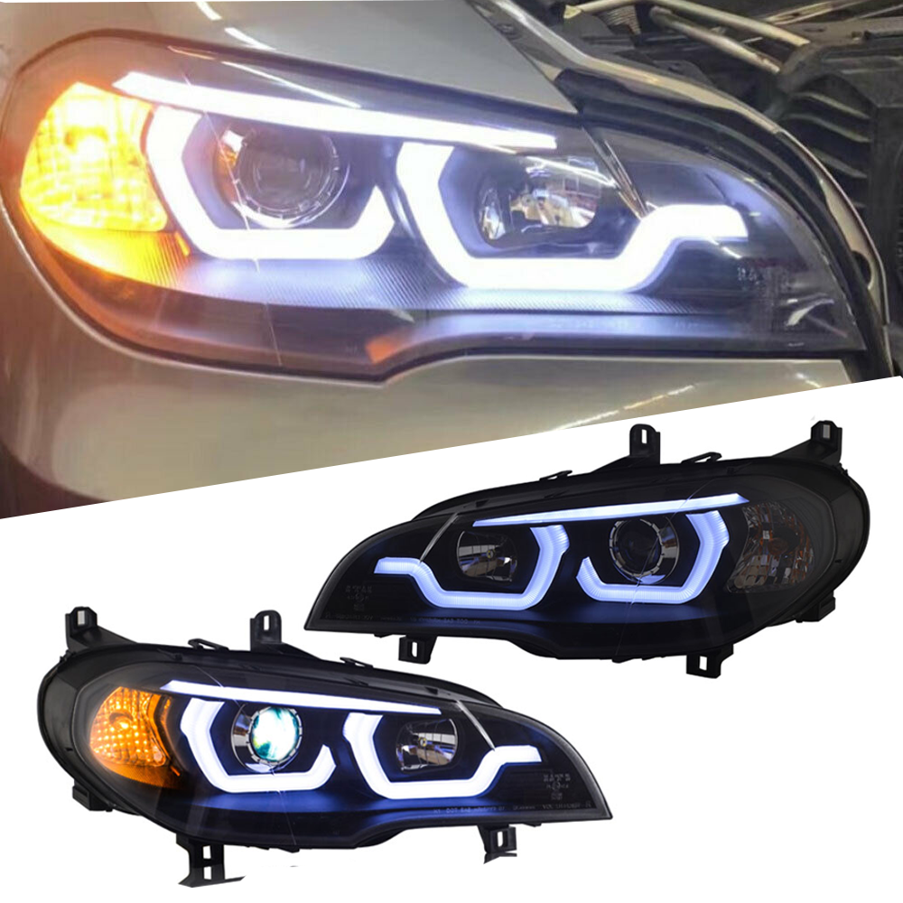 For BMW X5 E70 2007-2013 Headlight LED DRL Turn Signal Xenon Low