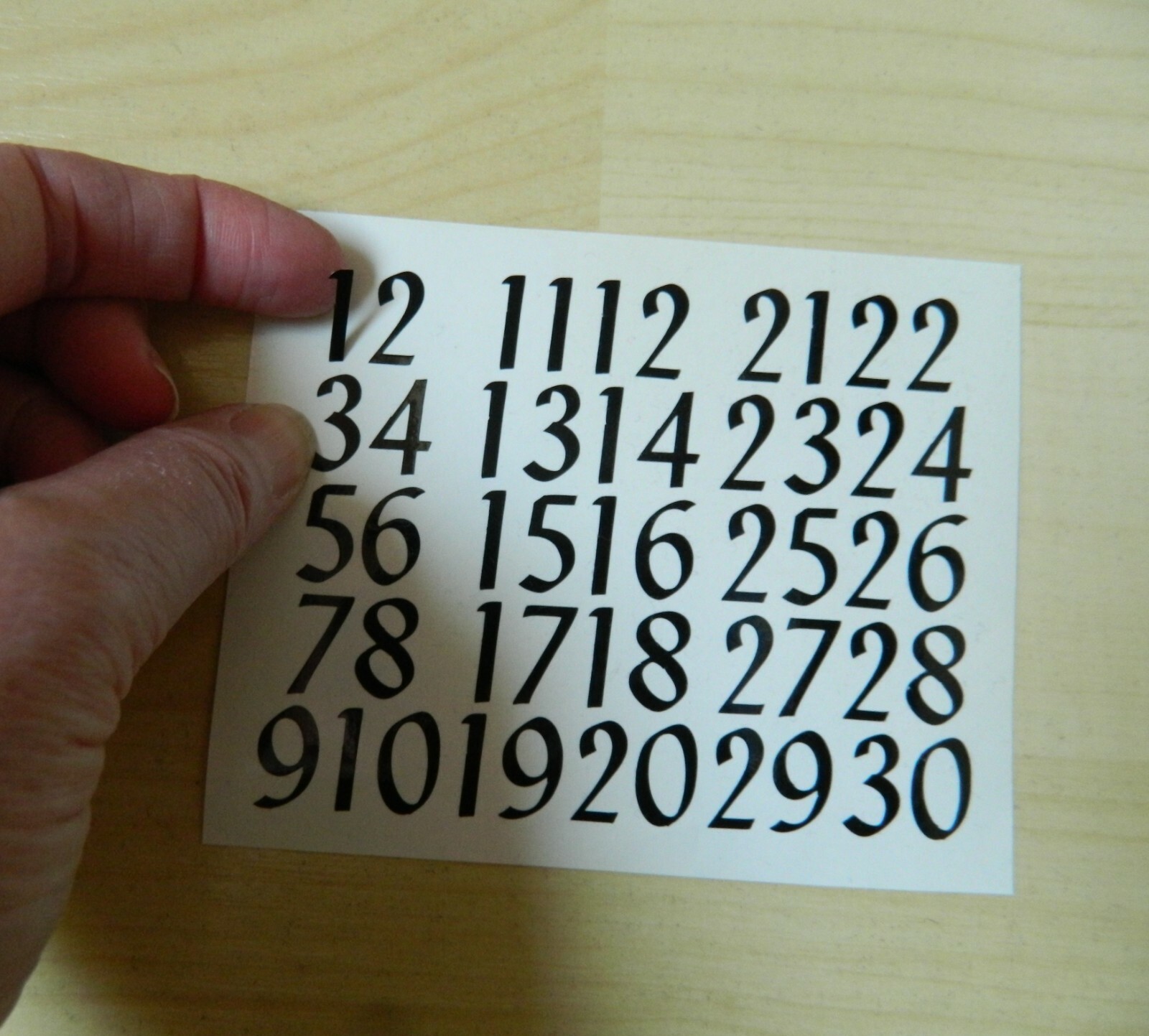 Sticky Back Vinyl Numbers 130 Penstyle 10/15/20/30/40/50mm doors signs