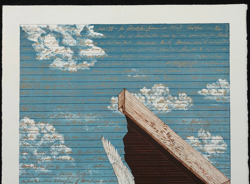 K. H. Denning Grafik Farblithographie Donnerstag nummeriert signiert 1978  - Bild 2 von 4