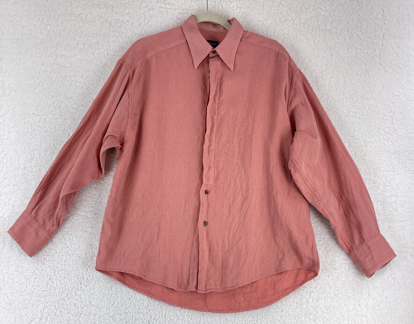 Yves Saint Laurent Camicia Uomo Riga Rossa con Bottoni Manica Lunga Cotone Taglia M