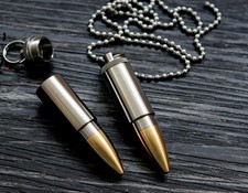 Titanium  Copper Bottle EDC Survival Waterproof Pill Box Container Pendant