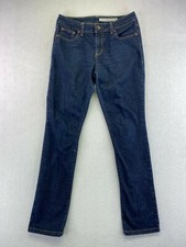 DKNY Jeans Womens Size 8r Dark Wash Mid Rise Frayed Skinny Denim Jeans