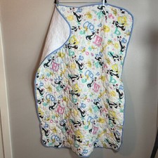 Vtg Baby Gerber Quilt Looney Tunes Crib Blanket Alphabet Tweety Sylvester 38x48