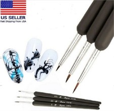 3-Pack Nail Art Liner Brush Set Fine Detail Gel Polish Painting Design Pens DIY