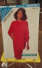 Oop See & Sew Easy Butterick 6517 misses knit cardigan top skirt sz 6-14 NEW