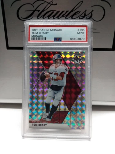 2020 Panini Mosaic Tom Brady #135 SP Silver Holo Mosaic Prizm PSA 9 Mint