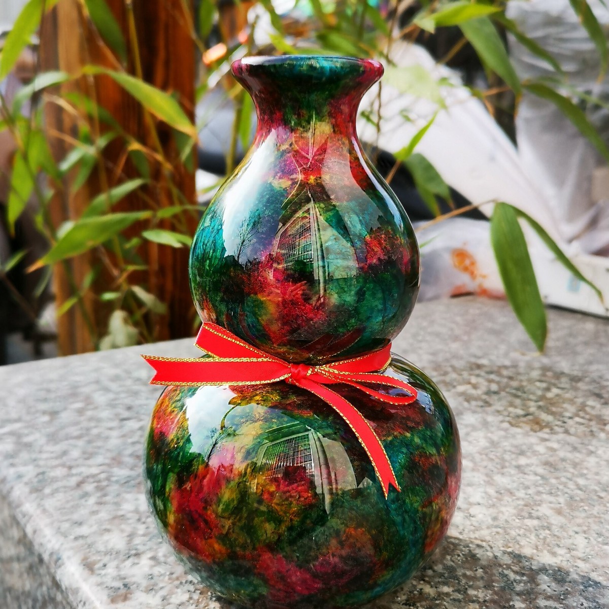 Rare Chinese Taiwan Natural Seven Colours Jade Stone Flower Vase Bottle  Statue