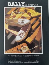 1988 Bally of Switzerland women's white loafer shoes tassels vintage fashion ad