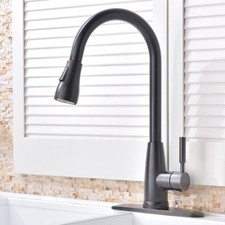 High Arch Stainless Steel Single Handle Pull Out Sprayer Kitchen Sink Faucet