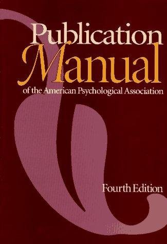 publication manual of american psychological association 4e **