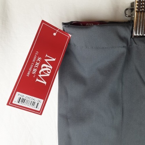 New M&M Scrubs Grey Set 3 Pockets Pants Mens Womens