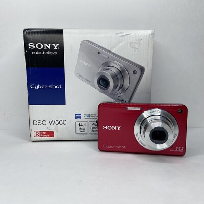 Sony Cyber-shot DSC-W560 Camera (Red) | WORKING w/ Charger & Accessories