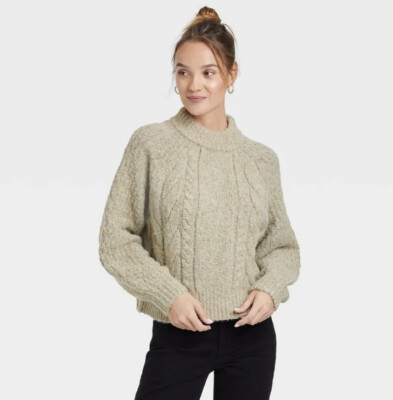 Universal Thread Size Large Women's Mock Turtleneck Pullover Sweater Gray  NEW