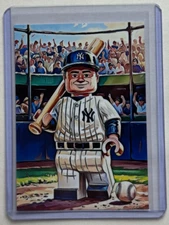 Babe Ruth Limited Edition Artist Signed "The Minifigure" Trading Card 4/10