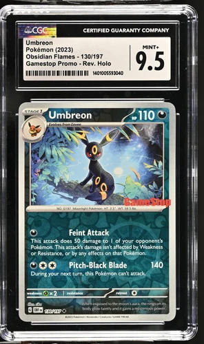 2023 Pokemon Umbreon 130/197 Obsidian Flames Gamestop Promo CGC 9.5