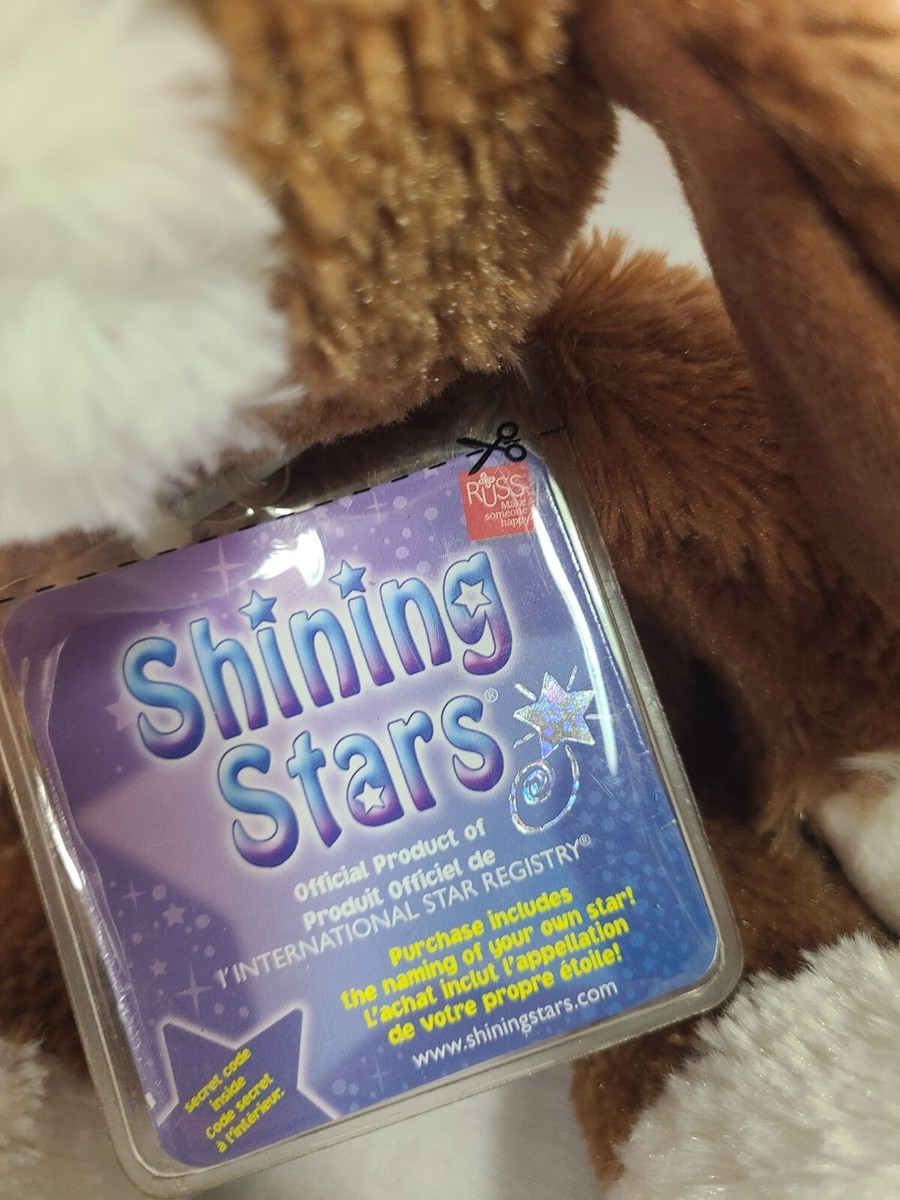 新品　Russ SHINING STSRT サルシャイニングスターズ　ぬいぐるみ RUSS Shining Star Plush Puppy Dog Brown & White Stuffed Animal