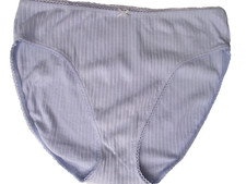 Victoria's Secret Brief Panty Sz. L Ice Lavender Ribbed High Leg Lace Trim NWT