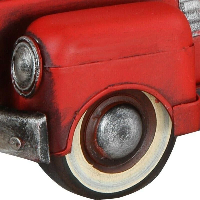 1950 Metallo Rosso Vecchio Camion Statuetta Vintage Veicolo Modello Scala 1:12 - Immagine 2 di 4