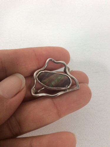 Stunning Vtg Artisan Studio Modernist sterling Silver 925 pin brooch