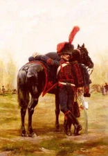 Art Oil painting horseman Le-Dragon-D-Espagne-Eduard-Detaille-Oil-Painting