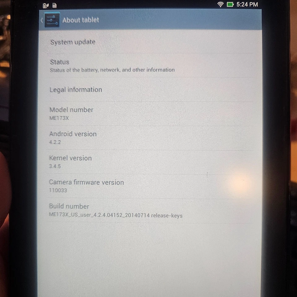 ASUS MeMO Pad HD 7 ME173X  7" 16GB RAM Wi-Fi Tablet  Black White Tested Working - Image 4 of 4