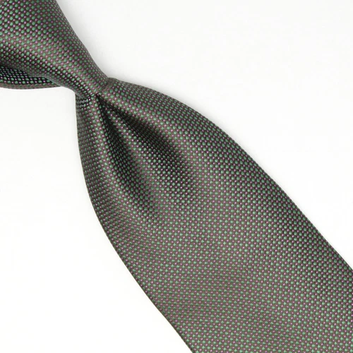 Josiah France Mens Silk Necktie Green Pink Dual Pindot Dot Weave Woven Tie Italy