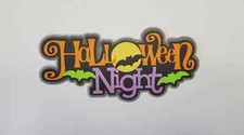 Halloween Scrapbook Title, 3d Die cuts, premade paper piecing, Card embellishmen
