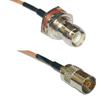 RG316 RP-TNC FEMALE BULKHEAD to DVB TV Pal Female RF Cable Rapid-SHIP LOT