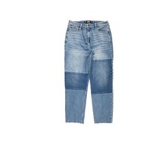 Hollister Ultra High Rise Mom Raw Hem Women's size 13 Two Tone Blue Denim Jeans
