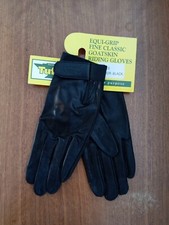 Tuffa Equi-Grip Goatskin Leather Riding Gloves Black S - BNWT