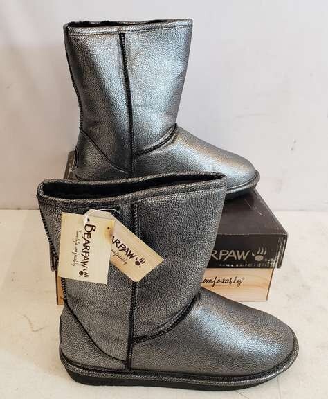 TODDLER BEARPAW Boots Silver/Black Metallic US Sizes Brand New 100