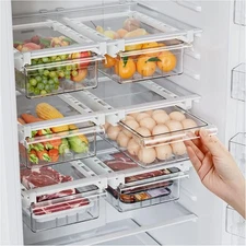 SNSLXH 2 Pack Refrigerator Drawer 2 Refridgerator Organizer 