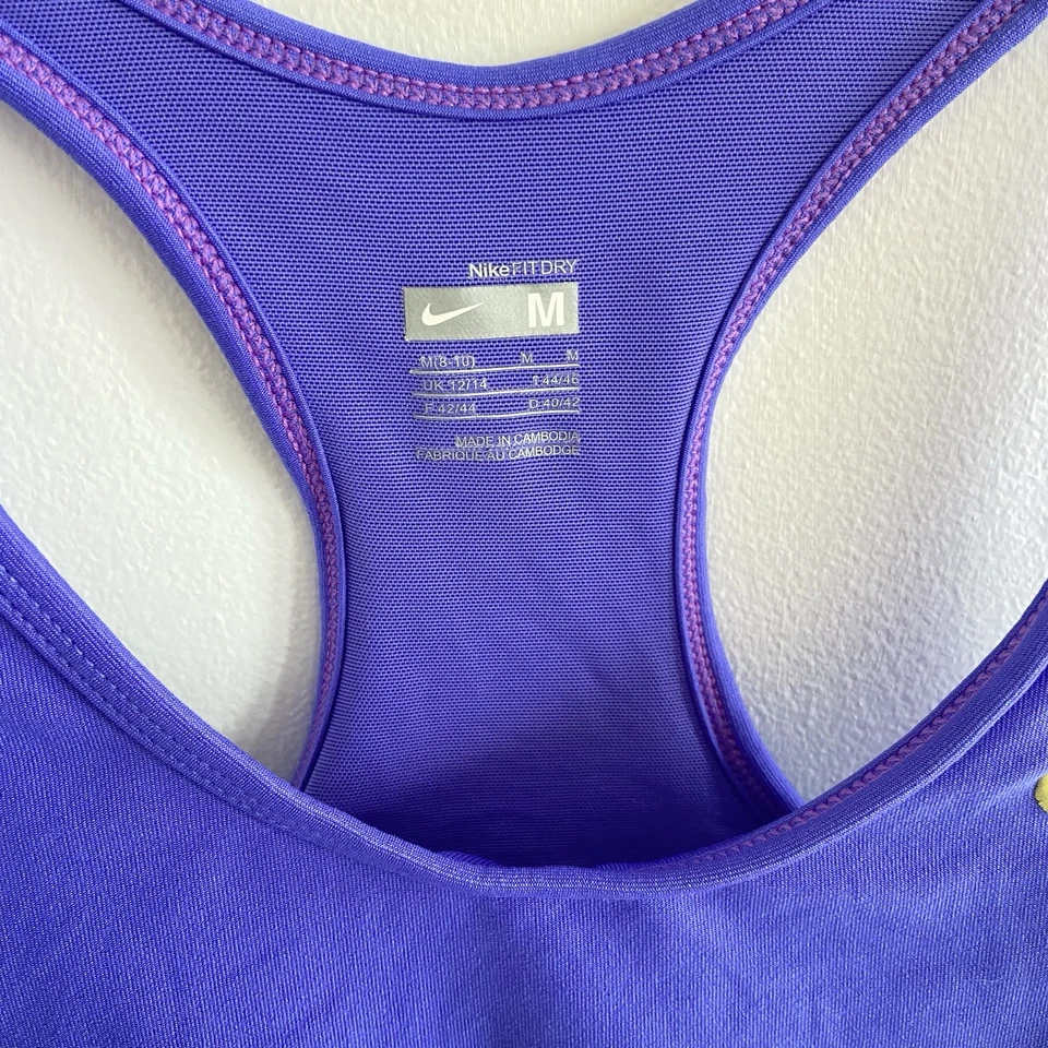 Nike Running Yoga Tennis Tank Racerback Top Solid Purple size M - Image 2 of 4