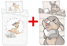 Disney Bambi und Klopfer Kinderbettwäsche 2er-Set 100x135cm Hase Rehkitz Cartoon
