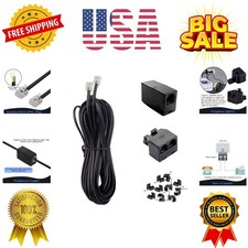 Phone Cord 15FT, Landline Telephone Cable with RJ11 Plug, Includes Telephone ...