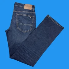 Buffalo David Button Jeans Mens Size 32x32 Slim Boot King Dark Blue Denim