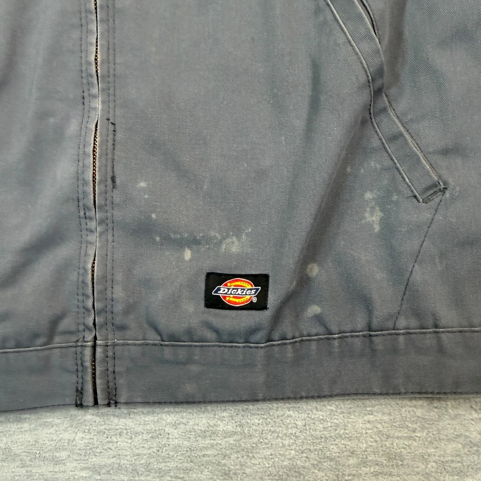 Chaqueta Dickies Para Hombre S/M Gris Lona Utilidad Ropa de Trabajo Tareas Cremallera Peso Pesado Foto 2 de 4