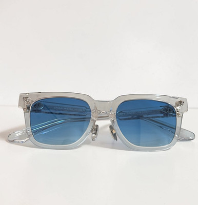 CHROME HEARTS CH8200 Crystal Clear Sky Blue 53口20-154 Sunglasses New w/ Case