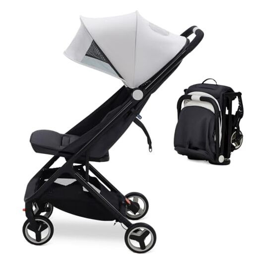 Lightweight Compact One-Hand Fold Travel Airplane Stroller for Easy Travel