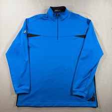 Nike Golf FitDry Quarter Zip Pullover Mens Large Blue Stretch Performance Y2K