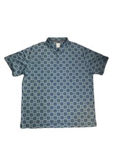 Callaway Opti-Dri Polo Shirt Mens 2XL Golf Performance Floral Medallions Blue