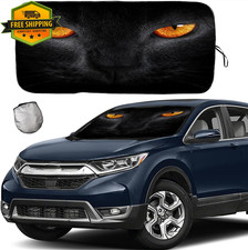 Black Leopard Eyes Windshield Sun Shade 63x33.5in Car SUV Truck UV Reflect