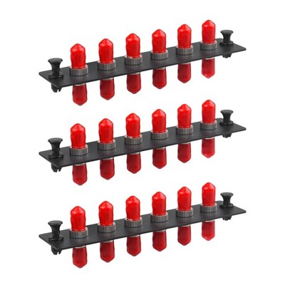 3 PCS 6 Simplex ST Fiber Patch Panel, Singlemode Red Adapter 6 Port Connect