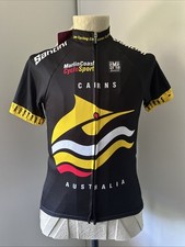 SMS Santini Cycling Jersey Men's Small S Black Yellow Outdoor Short Sleeve